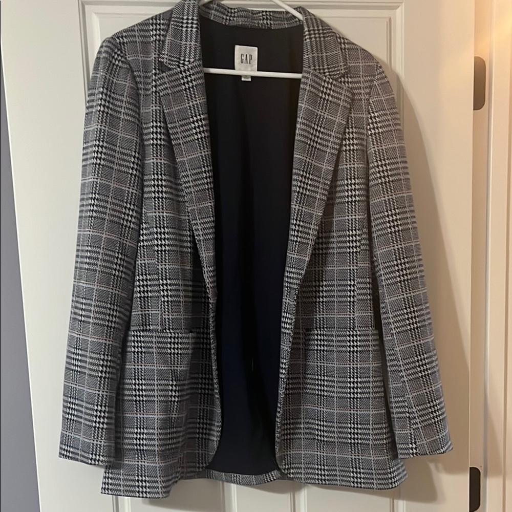 GAP Blue Plaid Blazer with Classic Design
